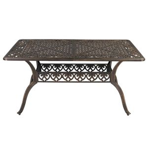 Tavolo da Giardino in Mosaico di Alluminio Pressofuso Bronzato da 59 Pollici Senza Sedie - Product Image 1