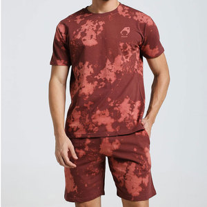 Conjunto de Pantalones Cortos Tie Dye para Hombre, Color Sólido, Ropa de Moda, Corte Ajustado - Product Image 1