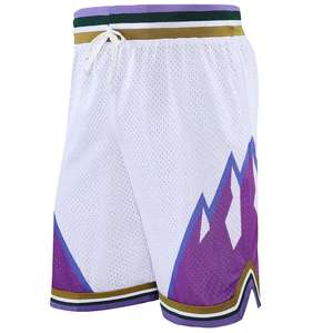 Pantalones Cortos de Baloncesto Sublimados Personalizados para Hombre, de Secado Rápido, Tejido de Malla, Pierna Ancha, con Logotipo de Equipo Personalizado - Product Image 4