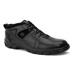 Zapatos de Seguridad con Puntera de Acero para Hombre, de Cuero Negro, con Cordones, Suela de Goma, Entresuela de EVA, Forro de Malla Transpirable e Impermeable, para Todas las Temporadas - Product Image 2