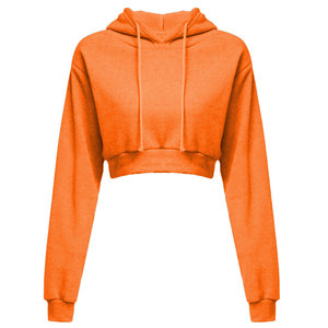 Sudadera con capucha corta de invierno para mujer, personalizada, extragrande, de forro polar 100% algodón, con lavado ácido, bordada, forrada, de manga larga y transpirable - Product Image 5