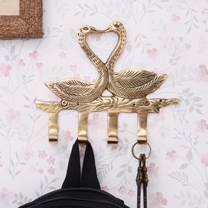 Indian <b>Shelf</b> <b>Gold</b> Brass <b>Wall</b> Hooks for Bags Heavy Duty Handmade Coat Hat Key Towel Robe Hanger Decorative <b>Wall</b> Mounted Hook - Product Image 3