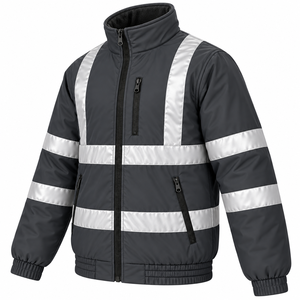 Chaqueta de Seguridad de Doble Capa Personalizada, Chaqueta de Alta Visibilidad, Chaqueta de Trabajo Reflectante, Chaqueta de Seguridad Personalizada para Hombre con Forro Polar - Product Image 3