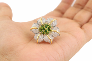 Diamond Cluster Flower Shape 925 Sterling <b>Silver</b> Handmade Gemstone Chunky <b>Statement</b> <b>Ring</b> For Women - Product Image 6