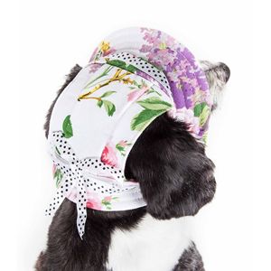 Cappello per Cani Regolabile con Motivo Floreale Botanico, Protezione UV, Abbigliamento e Ornamento per Animali Domestici - Product Image 2