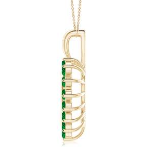 14K <b>Solid</b> <b>Gold</b> Natural Emerald Emerald Open Heart V-Bale <b>Pendant</b> Classic Fine Jewellery Anniversary Gift For Her 2026 - Product Image 3