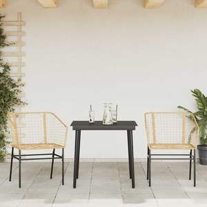 Conjunto de Comedor de Jardín de Mimbre Sintético Marrón de Durabilidad Media - Product Image 3