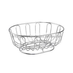 Cesta de fruta de metal Circular Única hecha a mano con diseño de alambre abierto y encanto de granja para un uso elegante en la mesa de la cocina - Product Image 1