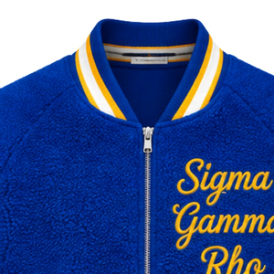 Custom Women Sigma Gamma Rho Reversible Fleece <b>Sherpa</b> Bomber Jacket Warm Double Face Greek Sorority Winter Outerwear Fashion - Product Image 3