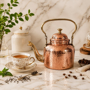 Traditional Look Hammered Copper <b>Kettle</b> With Lid And Handle Heat Resistant Water Pot Tea Pots Handmade Copper <b>Kettle</b> - Product Image 5