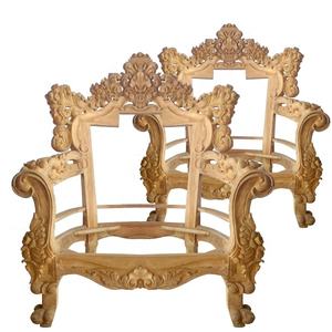 Solid Unfinished Teak Wood Chair <b>Sofa</b> Eight <b>Wooden</b> <b>Frames</b> European Design Style <b>for</b> Home Bedroom Hotel Living Room Furniture - Product Image 1
