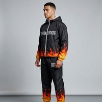 Ensemble coupe-vent imperméable léger à capuche, veste et pantalon, survêtement unisexe pour la course, la gym, streetwear oversize, couleur unie, hiver 100%