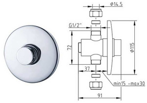<strong>Push</strong> <strong>Button</strong> Concealed Shower <strong>Valve</strong> Full Brass Outdoor Swimming Shower <strong>Valve</strong> Concealed <strong>Urinal</strong> <strong>Flush</strong> <strong>Valve</strong> - Product Image 5