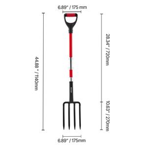 Forca da Giardinaggio a 4 Denti Rinforzata con Manico in Fibra di Vetro, Forca da Giardinaggio 45 cm con Impugnatura a Y in Acciaio Forgiato per Scavare nel Giardino - Product Image 2
