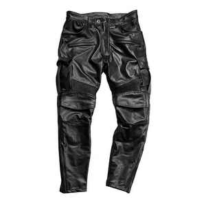 Zipro Industries 2026 <b>Men's</b> Black <b>Leather</b> Moto <b>Pants</b> High Waist Multiple Pockets Biker Style Straight Fit Button Fly Winter Wear - Product Image 1