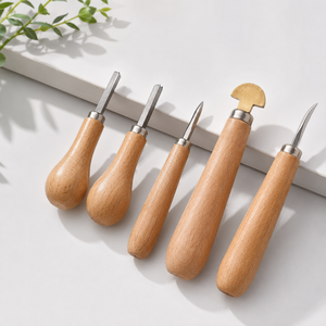 Kit professionnel de 5 outils de sertissage de pierres pour bijoux, avec manche en bois, poussoir de sertissage, polisseur, rouleau et étui de transport, pour le bricolage - Product Image 4