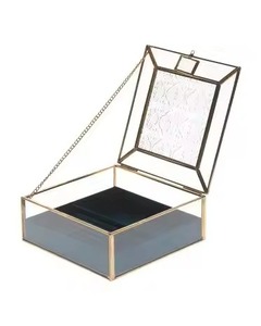 Premium Metal & Glass Jewelry <b>Box</b> Decorative <b>Trinket</b> Organizer for Rings Earrings Necklace Bracelet Vanity Dresser Display - Product Image 2