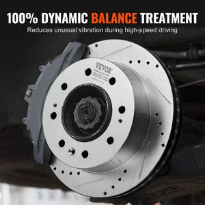 Kit Freni Anteriori 2011-2019 Chevy Silverado GMC Sierra 2500 3500 HD con Dischi Forati e Scanalati e Pastiglie in Ceramica - Product Image 6