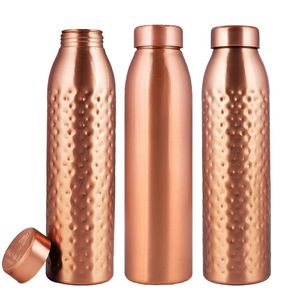 Bouteille en cuivre, idéale pour les voyages, boisson ayurvédique hydratante, écologique, réutilisable, anti-fuite, compacte pour les excursions en plein air - Product Image 1