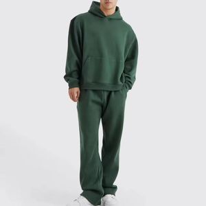 Sweat à capuche d'hiver en coton 100% brodé sur mesure de haute qualité, tricoté épais et surdimensionné - Product Image 1