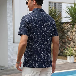 Chemise Hawaïenne Vintage Décontractée pour Homme en Coton Imprimé par Sublimation, Écologique, Anti-Plis, Séchage Rapide pour l'Été - Product Image 3