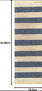 Striped Handmade Low Pile Jute Area <b>Rug</b> Natural Black Eco-Friendly Modern <b>Boho</b> Carpet Medium Thickness for Living Room Home - Product Image 5