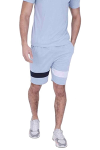 Trending Design Color Block <b>Twin</b> <b>Set</b> Custom Light Blue T-shirt & Sweat Shorts Breathable Fabric Men <b>Twin</b> <b>Sets</b> - Product Image 4