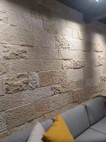 Dalles de pierre calcaire beige naturel rustique pour revêtement mural intérieur et extérieur, pierre véritable empilée pour mur extérieur