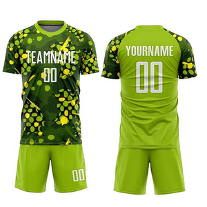 Tenue de football pour hommes, maillot et short, dernier design personnalisé, impression par transfert thermique, respirant, 100% polyester, ensembles de tenues de football - Product Image 5