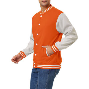 Premium Quality Customized <b>Top</b> Selling OEM Manufacturer Varsity Jackets Stand Collar Front Logo Long Sleeve Street Wear - Product Image 4