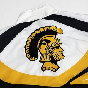 Ensemble de survêtement unisexe East Side High School, blanc, noir, jaune, color block, manches longues, demi-zip, style sportif, polyester, printemps - Product Image 5