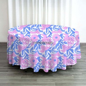 Christmas <b>Round</b> <b>Tablecloth</b> Floral Design Table Cloth Handmade Table Cover Block Print <b>Tablecloth</b> Table Cloth - Product Image 3