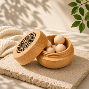 Caja Difusora de Aroma de Madera de Haya Natural Premium, Ecológica y Duradera, con Bolas de Madera |   Fabricante OEM ODM de Origen Vietnamita para Todas las Estaciones - Product Image 3