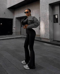 Vente en gros de vêtements de sport grande taille pour femmes, de haute qualité, sexy, respirants, taille haute, effet push-up, pour la gym, le fitness et le yoga, avec soutien-gorge de sport - Product Image 2