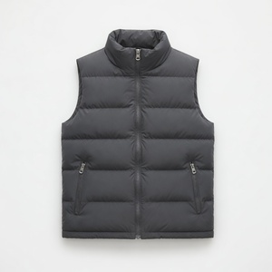 <b>Men's</b> Down Puffer Vest Sleeveless Zip Up Gilet Stand Collar Quilted Waistcoat for Running Hiking Outdoor Wear - Product Image 2