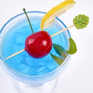 100 Pezzi Stuzzicadenti Decorativi in Legno di Bambù a Forma di Foglia Verde da 12 cm per Antipasti e Cocktail Party - Foglie di Palma - Product Image 2