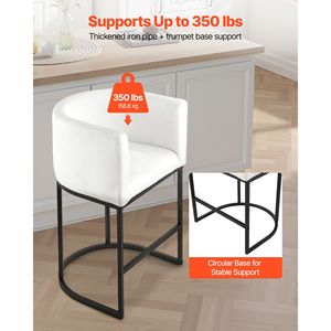 Set di 3 Sgabelli da Bar Alti 63,5 cm con Struttura in Metallo, Poggiapiedi, Schienale e Braccioli in Tessuto - Specifici per Uso Come Sedia da Bar - Product Image 2