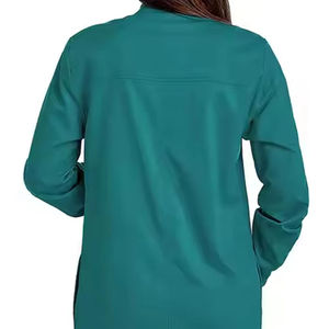 Blouse de laboratoire verte tissée pour femmes, manches longues avec boutons, uniforme d'hôpital, blouse de médecin, 3 poches - Product Image 6