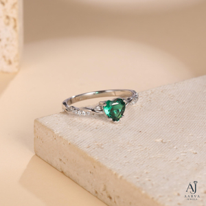 Anillo de Compromiso AARVA JEWELS con Corte de Corazón, Chapado en Oro, Plata 925, Engaste de Garras, Certificado por Terceros, Estilo Clásico, Anillo de Eternidad - Product Image 6