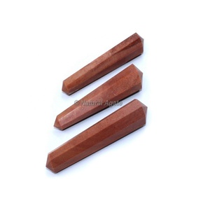 Acheter Pêche Aventurine Double Terminal Crayon Point En Gros Pierre Naturelle Crayon Point pour la Guérison Méditation Cadeau Décoration - Product Image 1