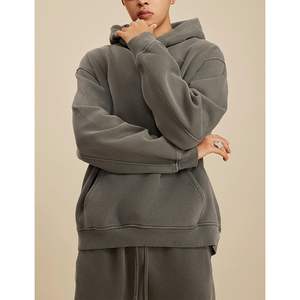 2025 hommes surdimensionné pull à capuche coton lourd Vintage lavé à l'acide Style Streetwear pour collège décontracté et Couples - Product Image 4