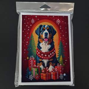 Chien de montagne bernois fantaisiste A7 vacances cartes de voeux de Noël Pack 8 cartes de note vierges avec enveloppes taille 5x7 - Product Image 3