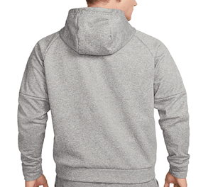 Sudadera con Capucha y Cierre de Cremallera de un Cuarto para Hombre, Color Gris, Corte Regular, Felpa Francesa, con Bolsillo Frontal y Cordones Negros, Ropa Casual de Otoño - Product Image 2