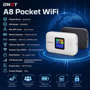 DNXT Wifi Móvil 2.4GHz Cat4, Wi-Fi de Bolsillo 3000mAh, Hotspot Wi-Fi Portátil con Pantalla LCD, USB Tipo-C, Wi-Fi Gratuito para Viajes - Product Image 2