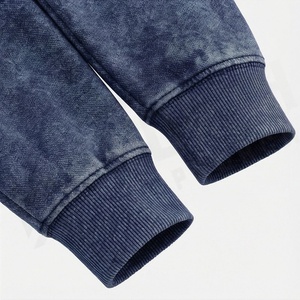 Custom Vintage Unisex Tracksuit Cotton <b>Distressed</b> Acid Wash Jogger Flare Sweatpants Hoodie Set Men Winter Jogging Outfit - Product Image 6