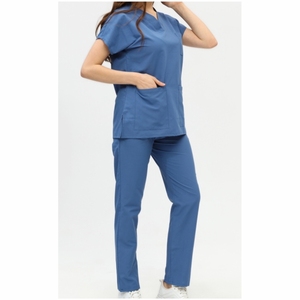Elastic V-Neck Women <b>Scrub</b> Suit Sets Woven Spandex Short Sleeve Nurse <b>Scrub</b> High Quality Hospital <b>Uniforms</b> <b>scrubs</b> <b>uniforms</b> set - Product Image 5