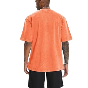 Camiseta de Verano para Hombre con Lavado Ácido, Logotipo Personalizado, Algodón, Talla Grande, Transpirable, Estilo Urbano, Casual, OEM, Venta al Por Mayor - Product Image 6