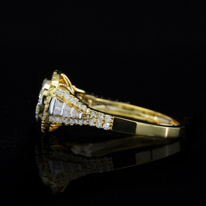 Bague de fiançailles et de mariage en argent sterling 925 style hip-hop, sertie de pierres en grappe, taille baguette, monture à griffes, plaqué rhodium, pour cadeau d'anniversaire - Product Image 3