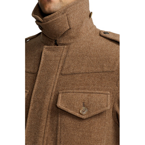 Blazer Homme Grande Taille Personnalisé en Laine Double Face 100% Chaude – Manteau d'Automne Hiver Coupe Droite Marron - Product Image 6