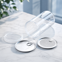 Bocaux transparents en PET pour boissons 250ml 330ml 500ml avec couvercles à pompe pour l'emballage de café, thé, jus et boissons énergisantes